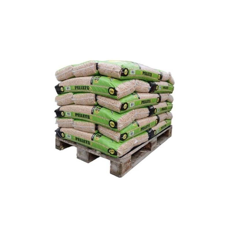 Pallet 30 X 15KG houtpellets 100% naaldhout - hoog rendement - Saniflor